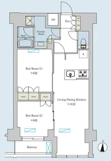 Brillia ist 池尻大橋【5階】の間取り
