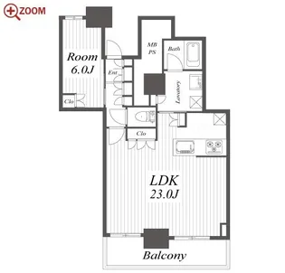 プラウドタワー名古屋栄【16階】の間取り