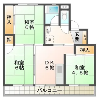 ビレッジハウス北口1号棟【1階】の間取り