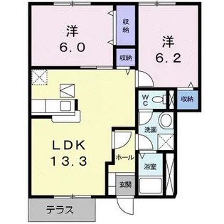 サンプレインA【1階】の間取り