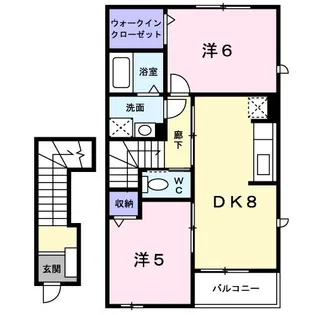 エーデル高松B【2階】の間取り