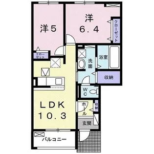 カーサビアンカ【1階】の間取り