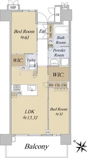 ローレルコート勝川駅前【9階】の間取り
