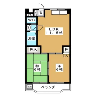 ハイツ緑ヶ丘【3階】の間取り
