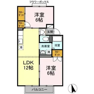 セジュールM B棟【2階】の間取り