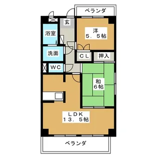 ロイヤルシティ天王森【1階】の間取り