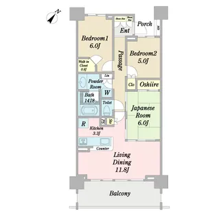 シティハウス柏イーストコート【13階】の間取り