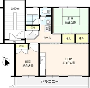 高洲第一団地【5階】の間取り