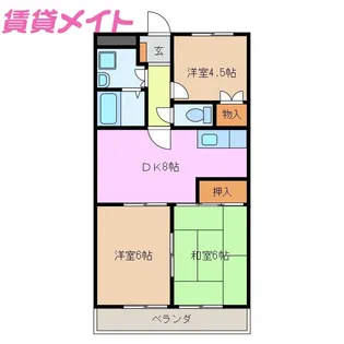 プレミアムレジデンス鈴鹿A棟【2階】の間取り