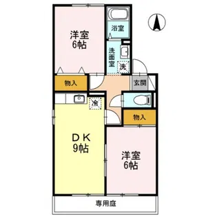 リトルバード津高 B棟【1階】の間取り