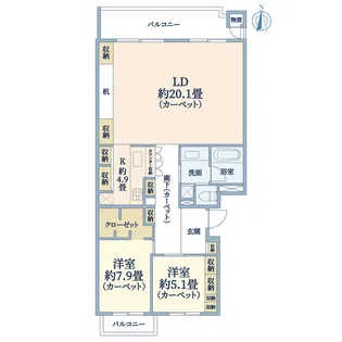 瀬田ビレジ1号棟【3階】の間取り