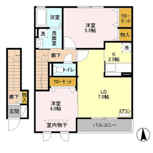 ツインコート モダンコート【2階】の間取り