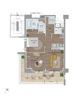 サンレリウス三萩野【14階】の間取り