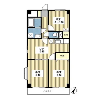 エクセルプラザふれあいの丘【3階】の間取り