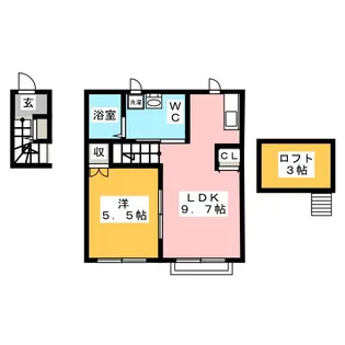 フェリース【2階】の間取り