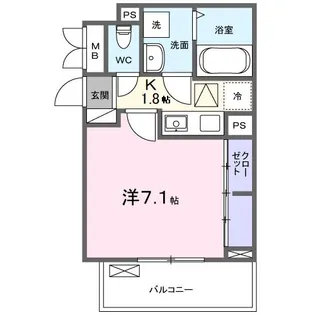 ラフレシール ウエスト【1階】の間取り