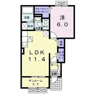 モデルノ コルソ 矢来B【1階】の間取り
