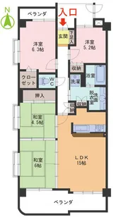 グランドール福井二の宮【5階】の間取り