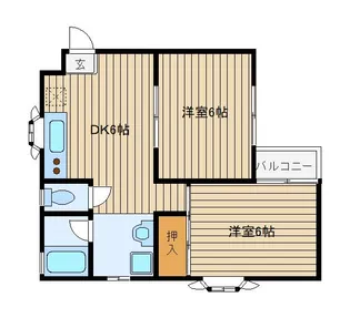 関根橋コーポラス【3階】の間取り