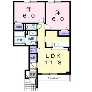 LEAF PLAZAII【1階】の間取り