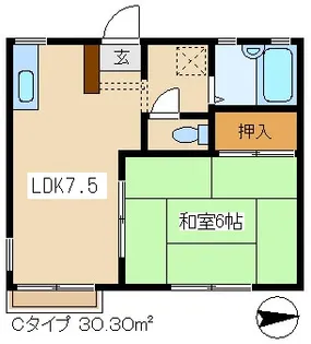 メイビプレジオ【1階】の間取り