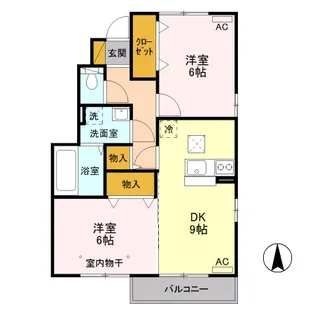 ロザージュ B【1階】の間取り