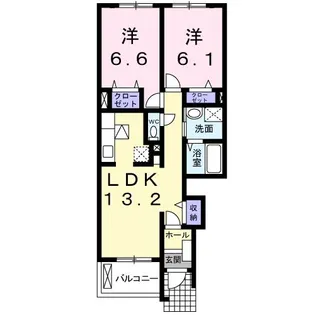 ラッフィナートB【1階】の間取り