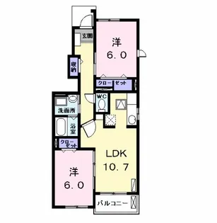 シャイニー橋下【1階】の間取り