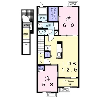 エバーグリーン高木A【2階】の間取り