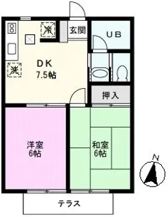 ジュネスドミール【1階】の間取り