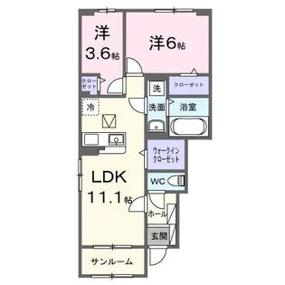 ヒカルサ船橋小室サウスI【1階】の間取り