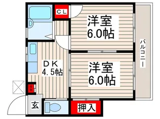 キ-プハイツ【2階】の間取り