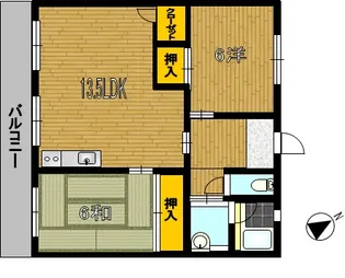 西山ハイツC棟【2階】の間取り