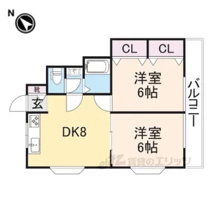 ビューコート香里【2階】の間取り