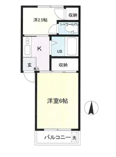 三田江古田第一コーポ【2階】の間取り