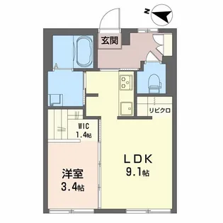 ミントンハウス【1階】の間取り