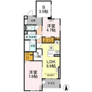 セレスティア上井草【1階】の間取り