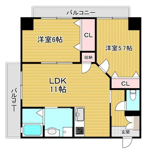 T the style【9階】の間取り
