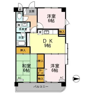 サニーヒルズK【4階】の間取り