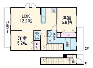 フォレストメゾン八千代C棟【2階】の間取り