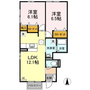 ボヌールSATOU【1階】の間取り