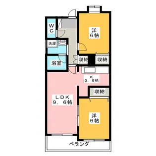 ベルコリンもえぎ野【3階】の間取り