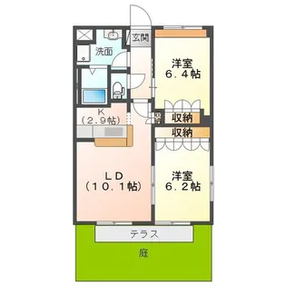 フルートドリームB【1階】の間取り