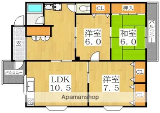 関谷ハイツ【3階】の間取り