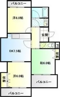 愛知県長久手市蟹原【マンション】の間取り