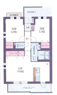 グリーンヒルズ WESTII【4階】の間取り