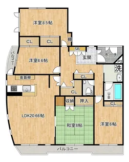 パインクレスト【3階】の間取り