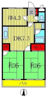 ハッピネス壱番館【2階】の間取り