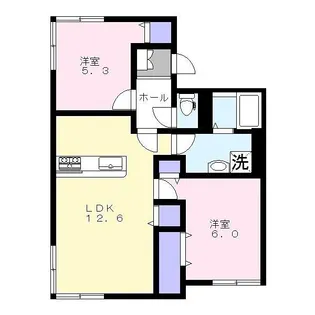 2LDKの間取り画像