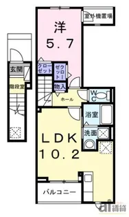 東京都東久留米市前沢3【アパート】の間取り